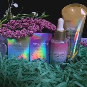 Amethyst Facial Care 4-Piece Set – Polish, Cleanse, Serum & Moisturizer
